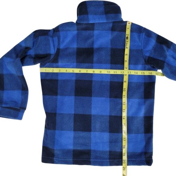 Columbia Fleece Jacket Boys Youth Size Small (8) Zing III Blue Check Zip Front - Picture 11 of 14